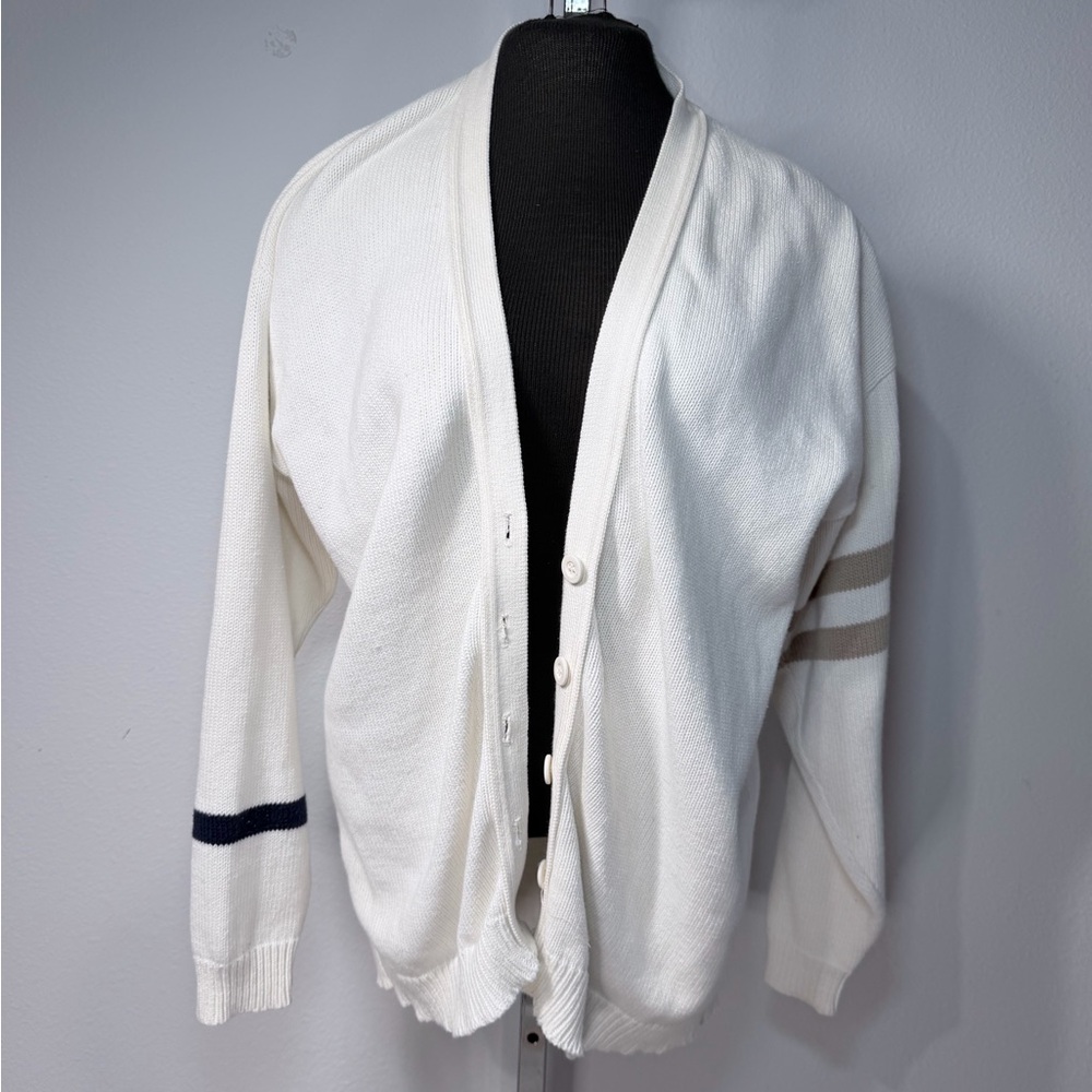 Calvin Klein Sport White Cotton Cardigan Sweater Size M